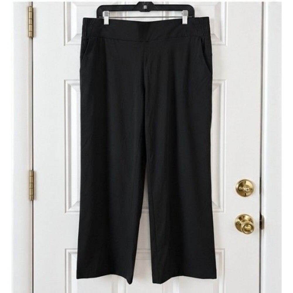 Members Mark Womens Travel Wide Leg Pant Black Size L Recycled Nylon Spandex NWT